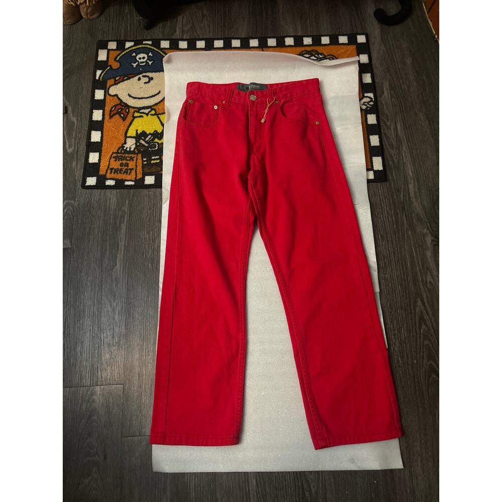 PJ Mark Vintage Straight Leg Jeans Red 30 NEW Classic Dopamine Streetwear Preppy